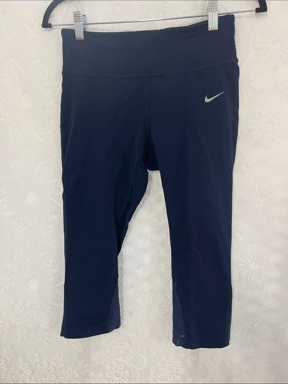 Nike Navy Dri fit Running Capri Leggings S